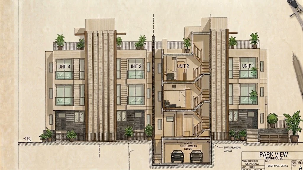 Park View - таунхаус, разрез. Ортачала, Тбилиси